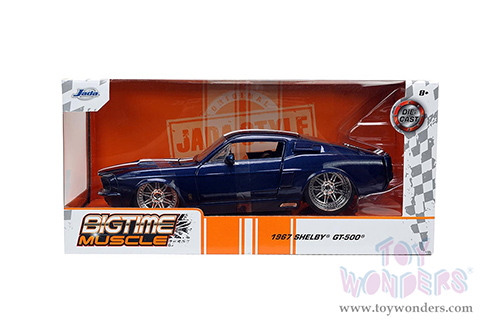 Jada Toys Bigtime Muscle - Ford Mustang Shelby® GT500® Hardtop (1967, 1/24 scale diecast model car, Dark Blue with White stripes) 33865