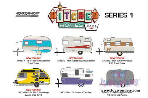 Greenlight - Hitched Homes Series 1 (1/64 scale diecast model car, Asstd.) 34010/48