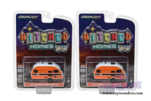 Greenlight - Hitched Homes Series 2 | Winnebago Winnie Drop 1710 (2016, 1/64 scale diecast model car, Orange) 34020E/48