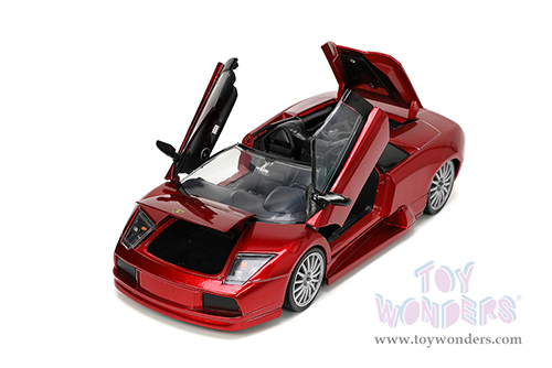 Jada Toys Hyper-Spec - Lamborghini Murciélago Roadster (1/24 scale diecast model car, Candy Red) 34029