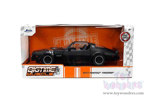 Jada Toys Bigtime Muscle - Pontiac&reg; Firebird&reg; T/A Trans am T-top (1977, 1/24 scale diecast model car, Matte Black) 34038/4