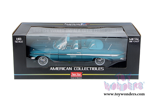Sun Star USA - Chevy Impala Convertible (1961, 1/18 scale diecast model car, Twilight Turquoise) 3407