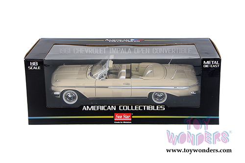 Sun Star USA - Chevy Impala Convertible (1961, 1/18 scale diecast model car, Almond Beige) 3408