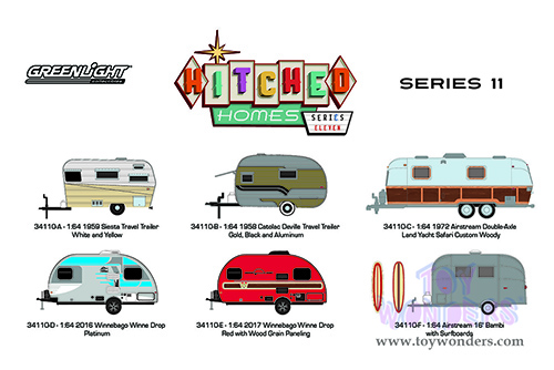 Greenlight - Hitched Homes Series 11 (1/64 scale diecast model car, Asstd.) 34110/48