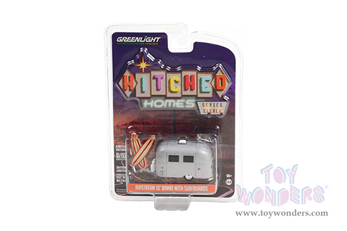 Greenlight - Hitched Homes Series 11 | Airstream 16' Bambi Travel Trailer (1/64 scale diecast model car, Aluminum) 34110F/48