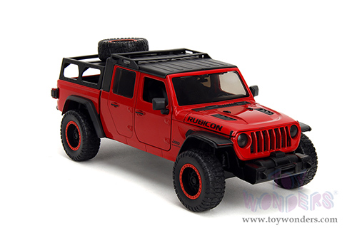 Jada Toys Just Trucks - Jeep® Gladiator Rubicon Pickup Truck with Roof Rack with Extra Wheels (2020, 1/24 scale diecast model car, Red) 34190