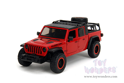 Jada Toys Just Trucks - Jeep® Gladiator Rubicon Pickup Truck with Roof Rack with Extra Wheels (2020, 1/24 scale diecast model car, Red) 34190