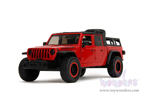 Jada Toys Just Trucks - Jeep® Gladiator Rubicon Pickup Truck with Roof Rack with Extra Wheels (2020, 1/24 scale diecast model car, Red) 34190