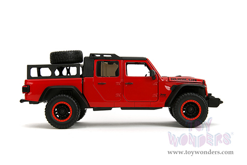 Jada Toys Just Trucks - Jeep® Gladiator Rubicon Pickup Truck with Roof Rack with Extra Wheels (2020, 1/24 scale diecast model car, Red) 34190