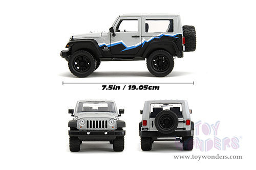 Jada Toys Just Trucks - Jeep® Wrangler with Extra Wheels (2007, 1/24 scale diecast model car, Light Gray/Black) 34194