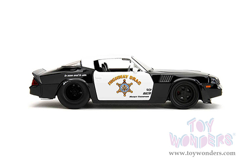 Jada Toys Bigtime Muscle - Chevrolet® Camaro® Z28 "Highway Drag" Police (1979, 1/24 scale diecast model car, Black/White) 34203/4