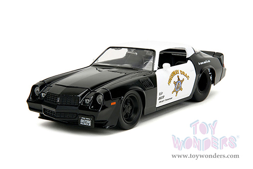 Jada Toys Bigtime Muscle - Chevrolet® Camaro® Z28 "Highway Drag" Police (1979, 1/24 scale diecast model car, Black/White) 34203/4