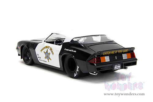 Jada Toys Bigtime Muscle - Chevrolet® Camaro® Z28 "Highway Drag" Police (1979, 1/24 scale diecast model car, Black/White) 34203/4