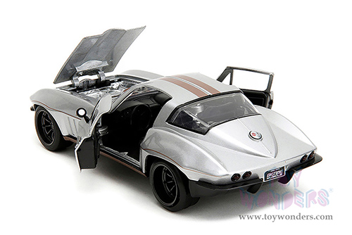 Jada Toys Bigtime Muscle - Chevrolet® Corvette® Hardtop (1966, 1/24 scale diecast model car, Silver/Bronze stripes) 34208/4