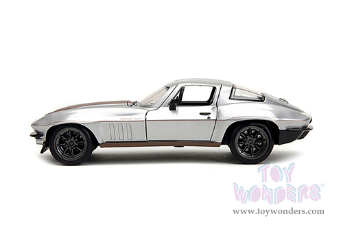 Jada Toys Bigtime Muscle - Chevrolet® Corvette® Hardtop (1966, 1/24 scale diecast model car, Silver/Bronze stripes) 34208/4