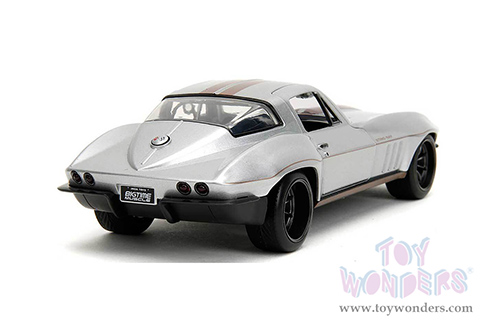 Jada Toys Bigtime Muscle - Chevrolet® Corvette® Hardtop (1966, 1/24 scale diecast model car, Silver/Bronze stripes) 34208/4