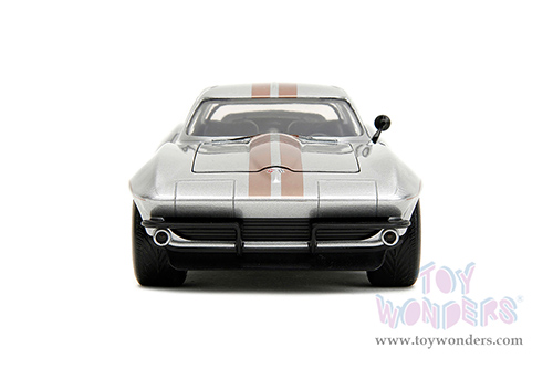 Jada Toys Bigtime Muscle - Chevrolet® Corvette® Hardtop (1966, 1/24 scale diecast model car, Silver/Bronze stripes) 34208/4