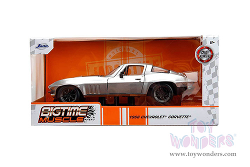 Jada Toys Bigtime Muscle - Chevrolet® Corvette® Hardtop (1966, 1/24 scale diecast model car, Silver/Bronze stripes) 34208/4