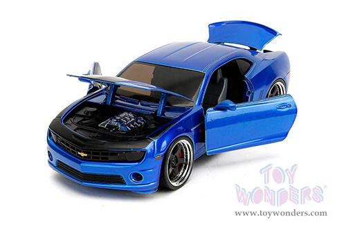 Jada Toys Bigtime Muscle - Chevrolet® Camaro® Hardtop (2010, 1/24 scale diecast model car, Candy Blue/Black stripes) 34209/4
