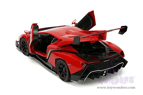 Jada Toys Hyper-Spec - Lamborghini Veneno Hardtop (1/24 scale diecast model car, Red/Black) 34212/4