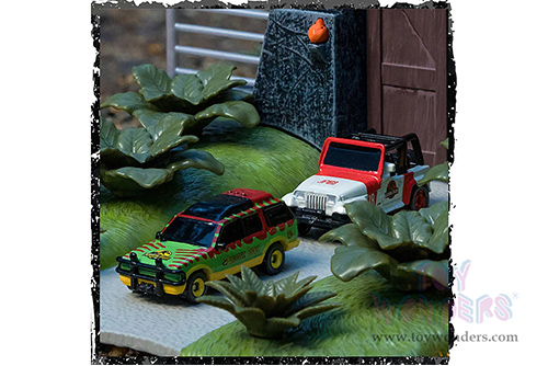 Jada Toys Nano Hollywood Rides | Jurassic Park Diorama Set 30th Anniversary (1/65, diecast model car, Asstd.) 34244