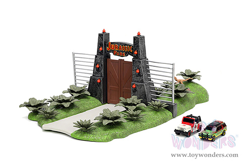 Jada Toys Nano Hollywood Rides | Jurassic Park Diorama Set 30th Anniversary (1/65, diecast model car, Asstd.) 34244