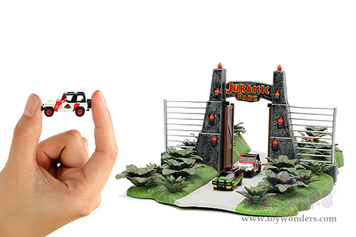 Jada Toys Nano Hollywood Rides | Jurassic Park Diorama Set 30th Anniversary (1/65, diecast model car, Asstd.) 34244