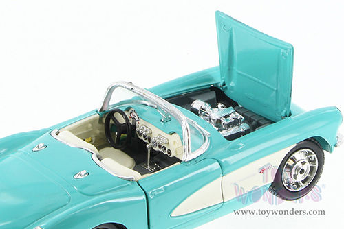 Showcasts® Collectibles - Chevrolet® Corvette® Convertible (1957, 1/24 scale diecast model car, Turquoise) 37275 MAP: $19.99