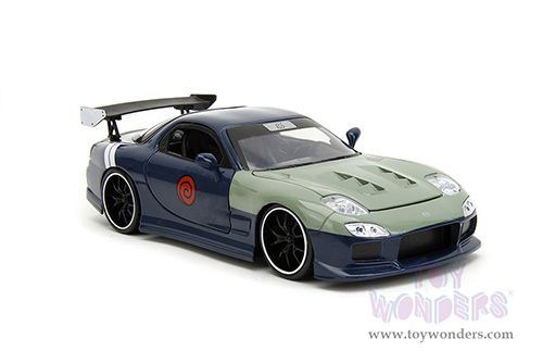 Jada Toys - Hollywood Rides | Mazda RX-7 with Kakashi Hatake Diecast Figure (1993, 1/24, diecast model car, Dark Blue/Green) 34370/4
