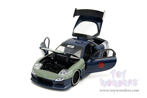 Jada Toys - Hollywood Rides | Mazda RX-7 with Kakashi Hatake Diecast Figure (1993, 1/24, diecast model car, Dark Blue/Green) 34370/4