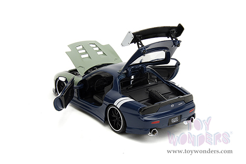 Jada Toys - Hollywood Rides | Mazda RX-7 with Kakashi Hatake Diecast Figure (1993, 1/24, diecast model car, Dark Blue/Green) 34370/4