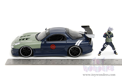 Jada Toys - Hollywood Rides | Mazda RX-7 with Kakashi Hatake Diecast Figure (1993, 1/24, diecast model car, Dark Blue/Green) 34370/4