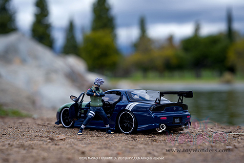 Jada Toys - Hollywood Rides | Mazda RX-7 with Kakashi Hatake Diecast Figure (1993, 1/24, diecast model car, Dark Blue/Green) 34370/4