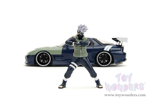 Jada Toys - Hollywood Rides | Mazda RX-7 with Kakashi Hatake Diecast Figure (1993, 1/24, diecast model car, Dark Blue/Green) 34370/4