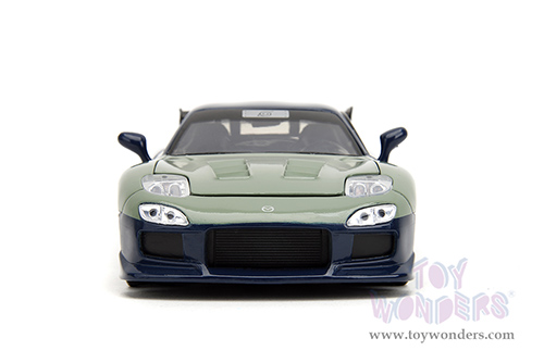 Jada Toys - Hollywood Rides | Mazda RX-7 with Kakashi Hatake Diecast Figure (1993, 1/24, diecast model car, Dark Blue/Green) 34370/4
