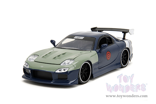 Jada Toys - Hollywood Rides | Mazda RX-7 with Kakashi Hatake Diecast Figure (1993, 1/24, diecast model car, Dark Blue/Green) 34370/4