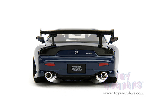 Jada Toys - Hollywood Rides | Mazda RX-7 with Kakashi Hatake Diecast Figure (1993, 1/24, diecast model car, Dark Blue/Green) 34370/4