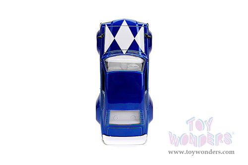 Jada Toys - Hollywood Rides | Power Rangers Mazda RX-3 with Blue Ranger Diecast Figurine (1974, 1/24, diecast model car, Candy Blue) 34389