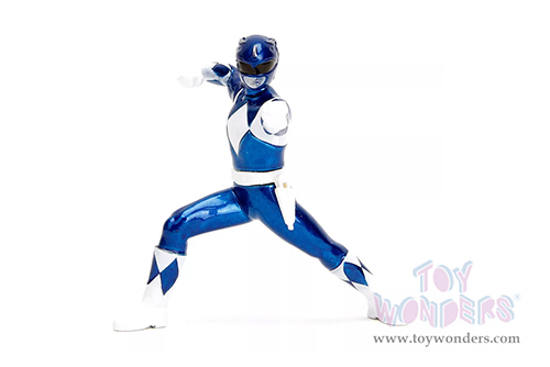 Jada Toys - Hollywood Rides | Power Rangers Mazda RX-3 with Blue Ranger Diecast Figurine (1974, 1/24, diecast model car, Candy Blue) 34389