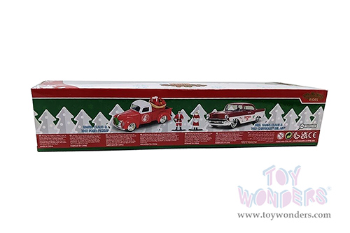 Jada Toys Holiday Rides - Mr. & Mrs. Santa Claus Twin Pack (1/32 scale diecast model car, Red) 34441