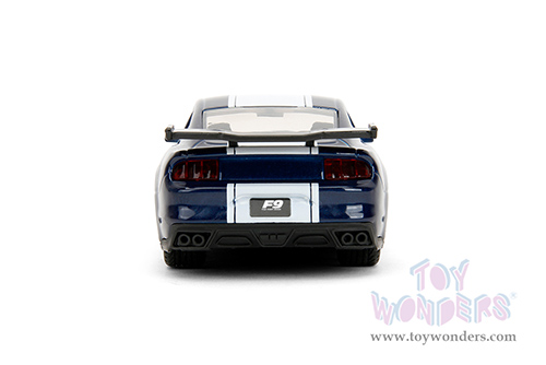 Jada Toys Fast & Furious - Ford Mustang GT F9 (2016, 1/32 scale diecast model car, Metallic Blue/W White Stripe) 34447