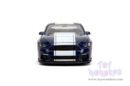Jada Toys Fast & Furious - Ford Mustang GT F9 (2016, 1/32 scale diecast model car, Metallic Blue/W White Stripe) 34447