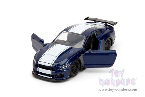 Jada Toys Fast & Furious - Ford Mustang GT F9 (2016, 1/32 scale diecast model car, Metallic Blue/W White Stripe) 34447