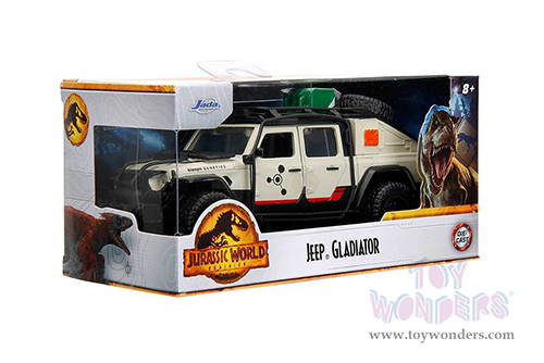 Jada Toys - Hollywood Rides | Jeep® Gladiator Pickup Truck "Jurassic World Dominion" (2022) Movie (2020, 1/32 scale diecast model car, Beige) 34465/24