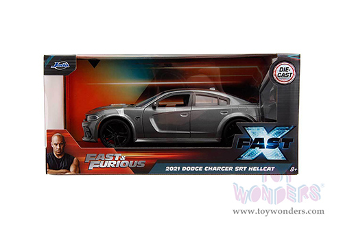 Jada Toys Fast & Furious - Dodge Charger SRT Hellcat "Fast X" (2021, 1/24 scale diecast model car, Gray) 34472