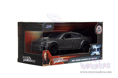 Jada Toys Fast & Furious - Dodge Charger SRT Hellcat "Fast X" (2021, 1/32 scale diecast model car, Gray) 34473
