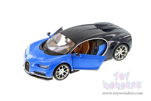 Showcasts Collectibles - Bugatti Chiron Hardtop (1/24 scale diecast model car, Blue/Black) 34514