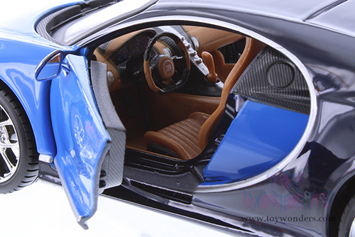 Showcasts Collectibles - Bugatti Chiron Hardtop (1/24 scale diecast model car, Blue/Black) 34514