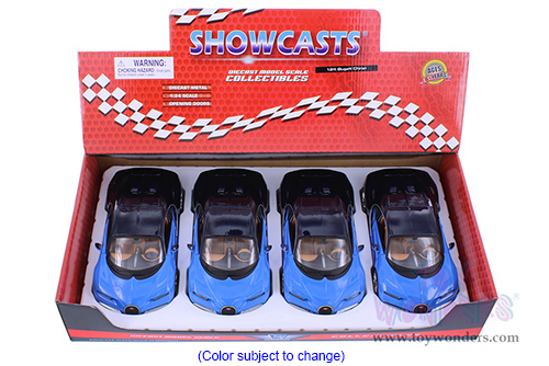 Showcasts Collectibles - Bugatti Chiron Hardtop (1/24 scale diecast model car, Blue/Black) 34514