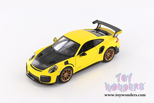 Showcasts Collectibles - Porsche 911 GT2 RS Hardtop (2018, 1/24 scale diecast model car, Yellow/Black) 34523